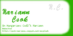 mariann csok business card